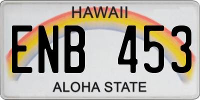 HI license plate ENB453