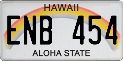 HI license plate ENB454