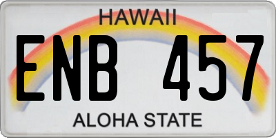 HI license plate ENB457
