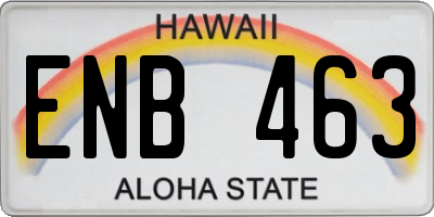 HI license plate ENB463