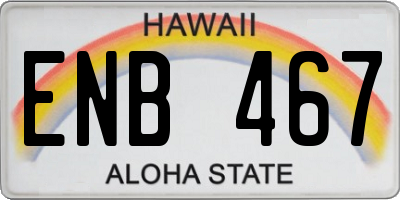 HI license plate ENB467