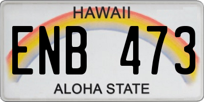 HI license plate ENB473