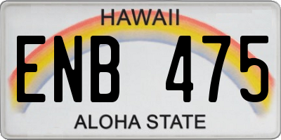 HI license plate ENB475