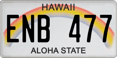 HI license plate ENB477