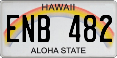 HI license plate ENB482