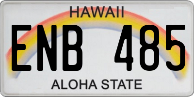 HI license plate ENB485