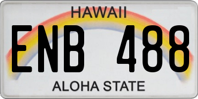 HI license plate ENB488