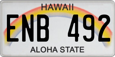 HI license plate ENB492