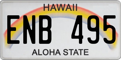 HI license plate ENB495
