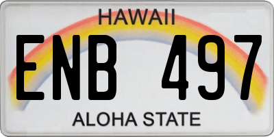 HI license plate ENB497