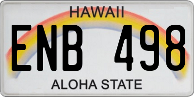 HI license plate ENB498
