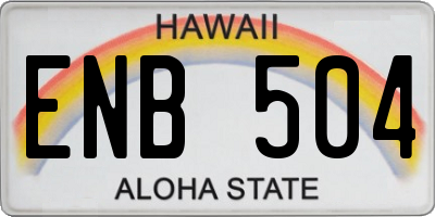 HI license plate ENB504