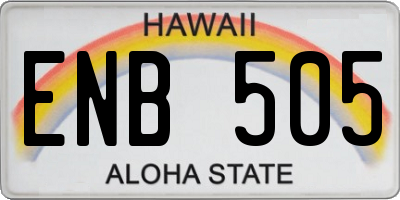 HI license plate ENB505