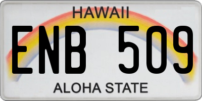 HI license plate ENB509