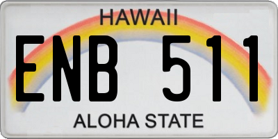 HI license plate ENB511