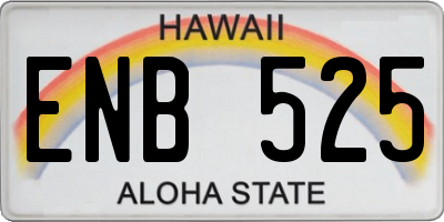 HI license plate ENB525