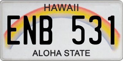 HI license plate ENB531