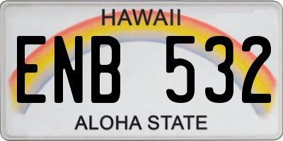 HI license plate ENB532