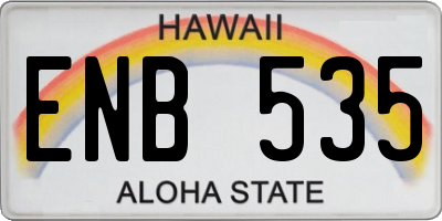 HI license plate ENB535