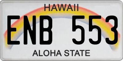 HI license plate ENB553