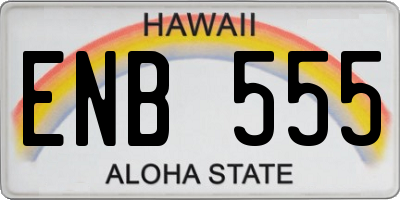 HI license plate ENB555