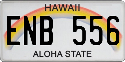 HI license plate ENB556