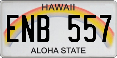 HI license plate ENB557