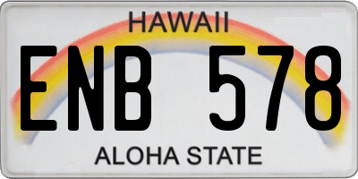 HI license plate ENB578