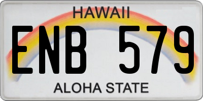 HI license plate ENB579