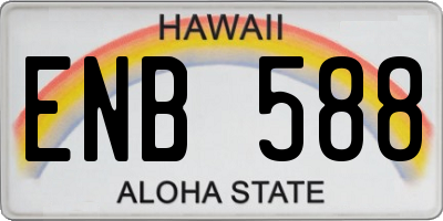 HI license plate ENB588