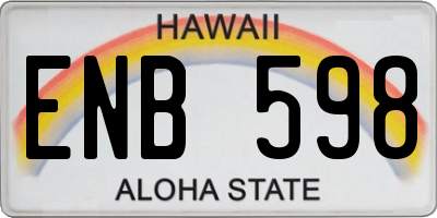 HI license plate ENB598