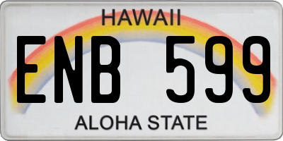 HI license plate ENB599