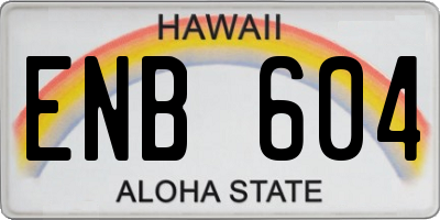 HI license plate ENB604