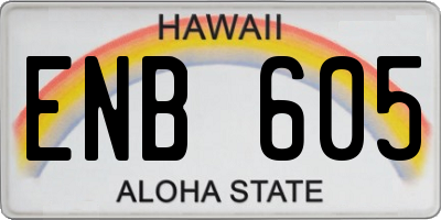 HI license plate ENB605
