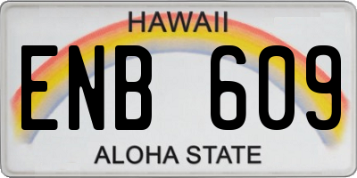 HI license plate ENB609