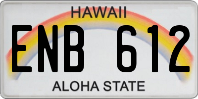 HI license plate ENB612