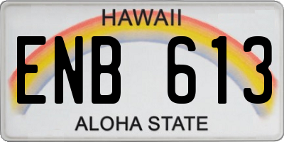 HI license plate ENB613