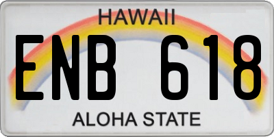 HI license plate ENB618
