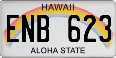 HI license plate ENB623