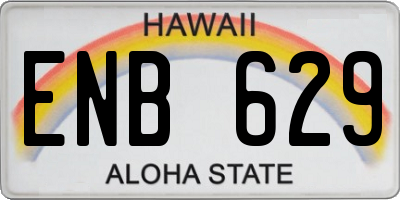 HI license plate ENB629
