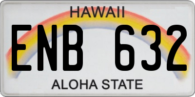 HI license plate ENB632