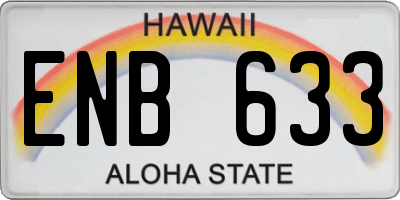 HI license plate ENB633