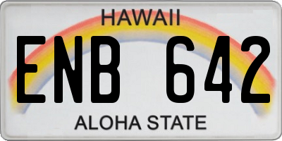 HI license plate ENB642