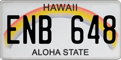 HI license plate ENB648