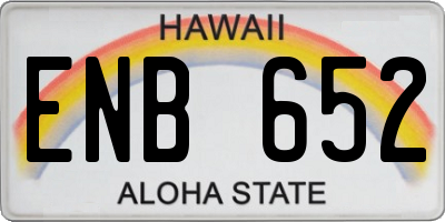 HI license plate ENB652