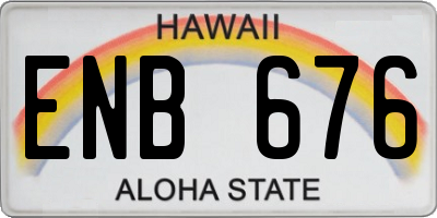 HI license plate ENB676