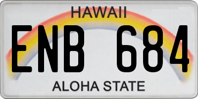 HI license plate ENB684