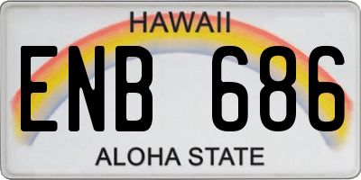 HI license plate ENB686