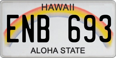 HI license plate ENB693