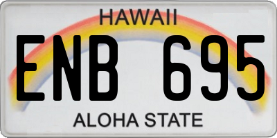 HI license plate ENB695